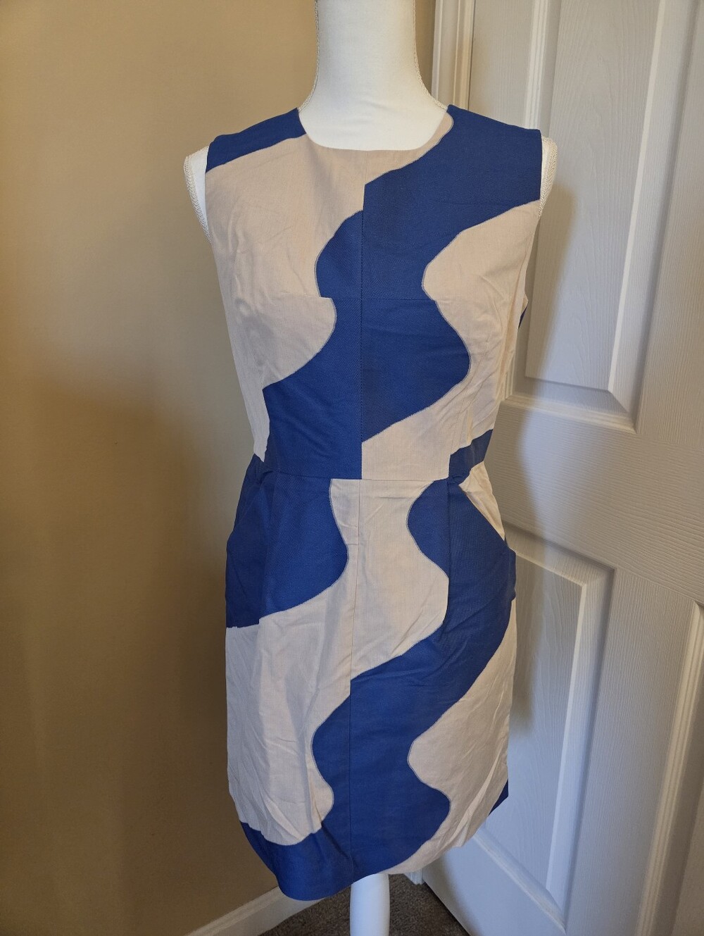 MILLY Graphic Abstract Cotton Blend Shift Dress